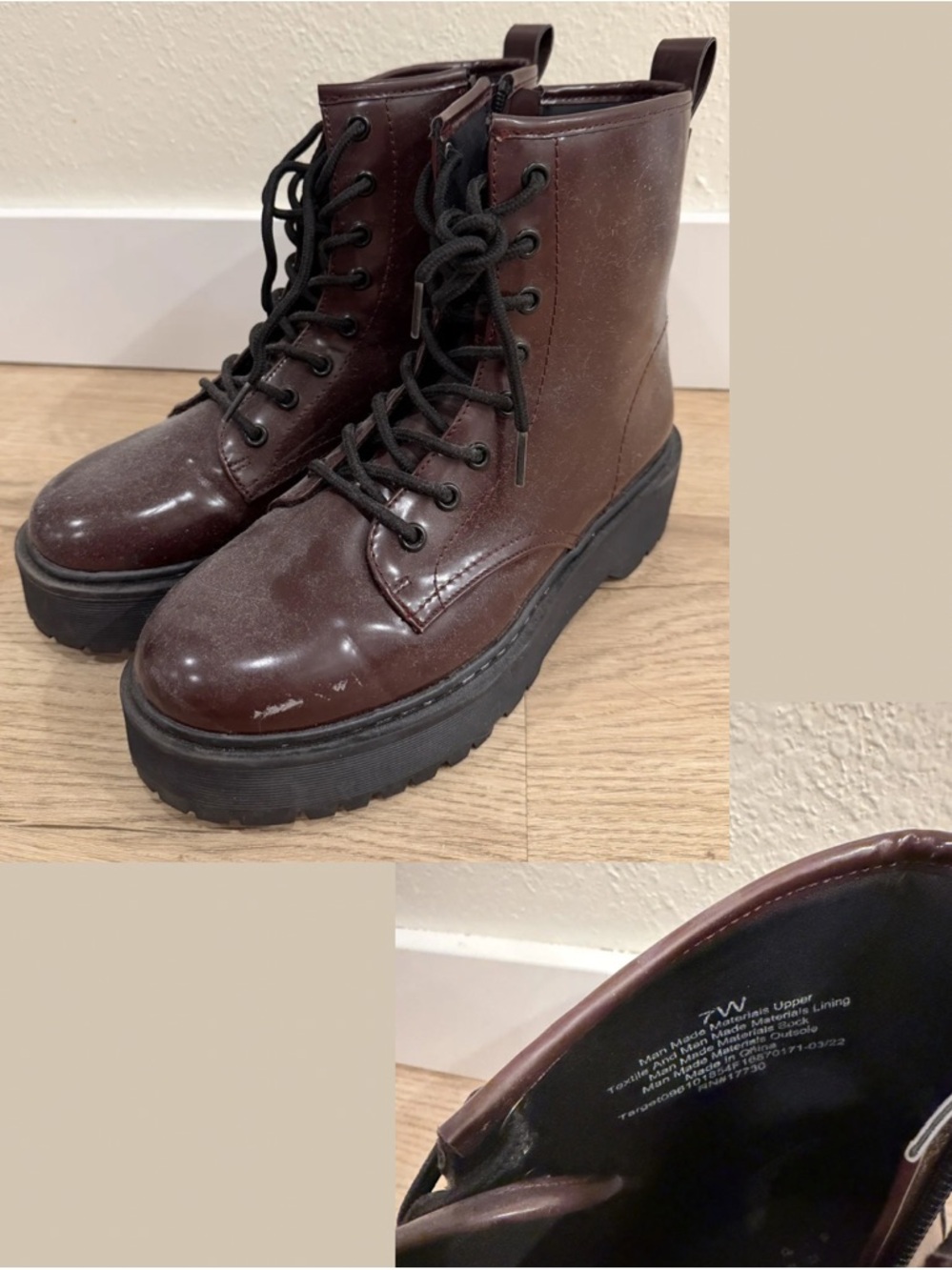 Women’s Dark Lace-Up Platform Boots